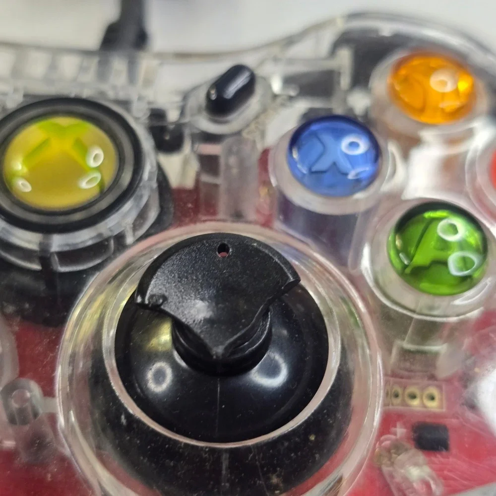 PDP Xbox 360 Afterglow Wired Controller PL-3702 Clear Red PCB Lighting